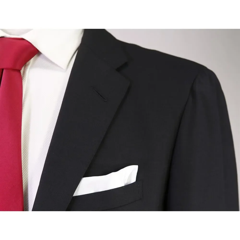 Gucci Tom Ford Era Solid Black 2-Btn Wool Mohair Suit Eu 44 US 34R